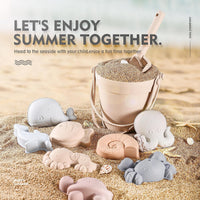 MarcZero 11Pcs Silicone Beach Toys, Bucket & Sand Toys - Begie - image 4
