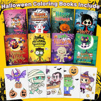 Elfew 24 pack mini Halloween coloring books for kids with pumpkin and ghost covers - view 15