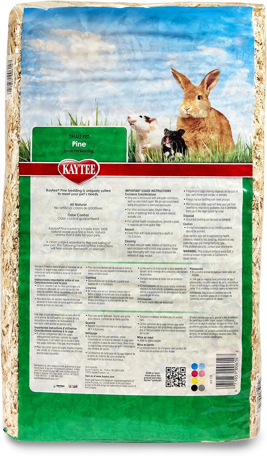 Kaytee Small Animal Pine Bedding for Guinea Pigs, Rabbits - 19.7 Liter (Pack of 2) / Tan - image 2