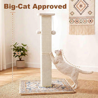Tall Cat Scratching Post for Indoor Cats Adults with Carpet - White / Medium - image 2