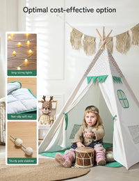 besrey Teepee Tent for Kids - Green / 47.2 inches x 47.2 inches x 61 inches - image 3