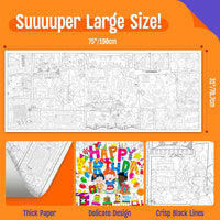 SpriteGru jumbo Halloween coloring poster with ghosts, pumpkins and witches - view 38