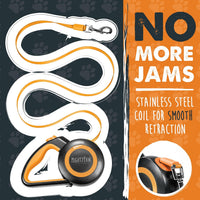 Mighty Paw Retractable Dog Leash, for Large Dogs, Auto-Locking - Original Orange / 50 - 110 lbs - image 3