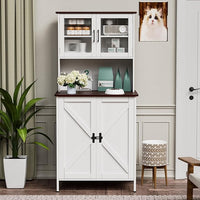 PAKASEPT Cat Litter Box Enclosure Furniture for Self-Cleaning Cat Litter Box with Shelves and Doors