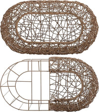 Fun Stackable Cat Condo for Indoor Cats - Interactive Play Faux Rattan Cat House for Indoor Cats Kitty, Pet Friendly Top/Side House Entry, Cat Bed Enclosed