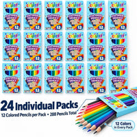 Craiiby colored pencils bulk, 24 boxes of 12 pre-sharpened colored pencils - view 3