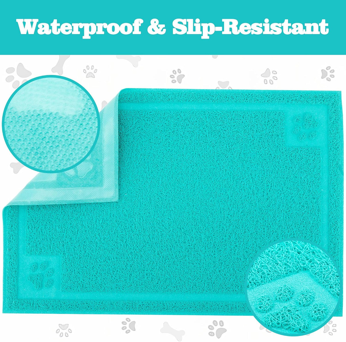 Darkyazi Pet Feeding Mat Large for Dogs and Cats - Lake Blue - image 3