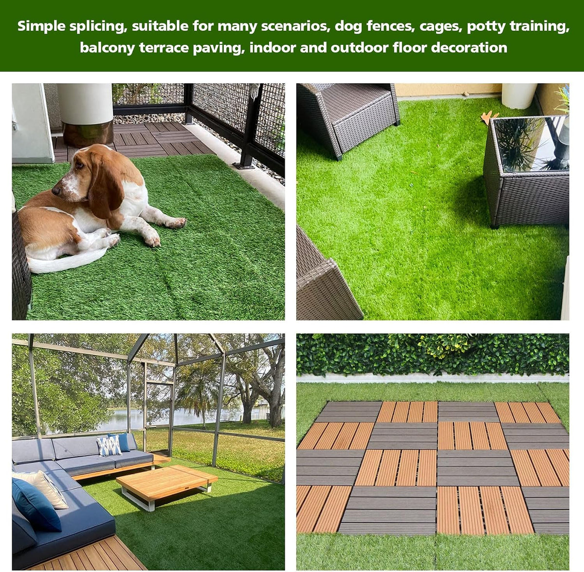 Interlocking Fake Grass Tiles Pad for Dogs Potty Training - 9 / Plastic - image 2