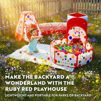 Playz 5pc Pop Up Play Tent and Crawl Through Tunnels for Kids w/Carry - Red - image 2