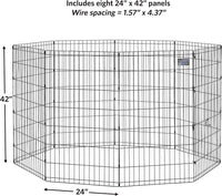 MidWest 30-Inch Exercise Pen, Single Door, 16 Sq Ft Play Area – Essentials for Dogs - Black No Door / 42" H - image 3