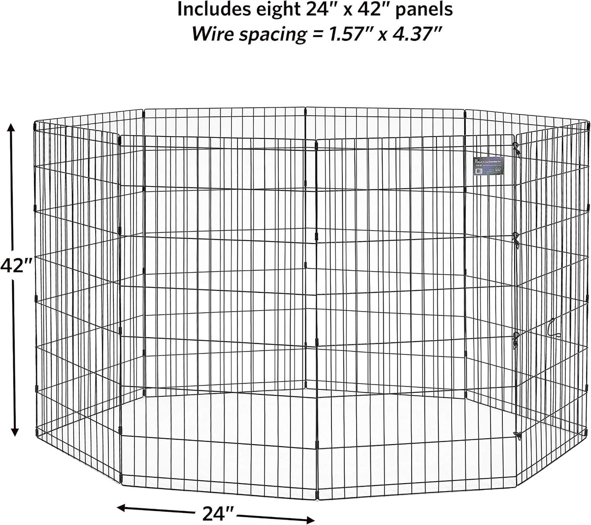 MidWest 30-Inch Exercise Pen, Single Door, 16 Sq Ft Play Area – Essentials for Dogs - Black No Door / 42" H - image 3