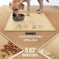AVERYDAY 32x24 Waterproof Silicone Dog Food Mat - Cream / 32" x 24" - image 3
