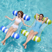 SLOOSH 2 Packs Hammock Pool Floats Adults - Strip-Blue, Retrogreen