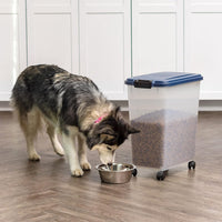 IRIS USA Airtight Pet Food Storage Rolling Container - 40 lbs / Navy - image 2