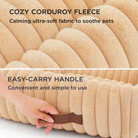 Bedsure ComfyFleece Cute Dog Bed for Small Medium Dogs Washable - M Pro(33" x25.5" x8") / Sandy Beige - image 4
