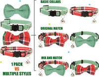 Collar for Cat Pet Breakaway with Bell Bowtie Detachable Bow - Christmas-B - image 2