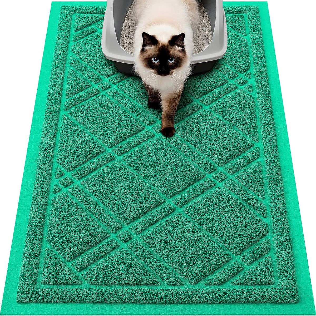 Smiry Cat Litter Box Mat 30x17 - 30x17 / Green