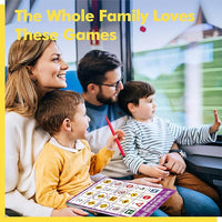 Road Trip Game Pad, 5 Games in 1 (Farm Animals, Car Colors, Buildings, Traffic Signs, Vehicles Scavenger Hunt Bingo), Pen Pencil Paper Game, Plane Trip/Car Travel/Getaway Activity Pad for Kid, Adult