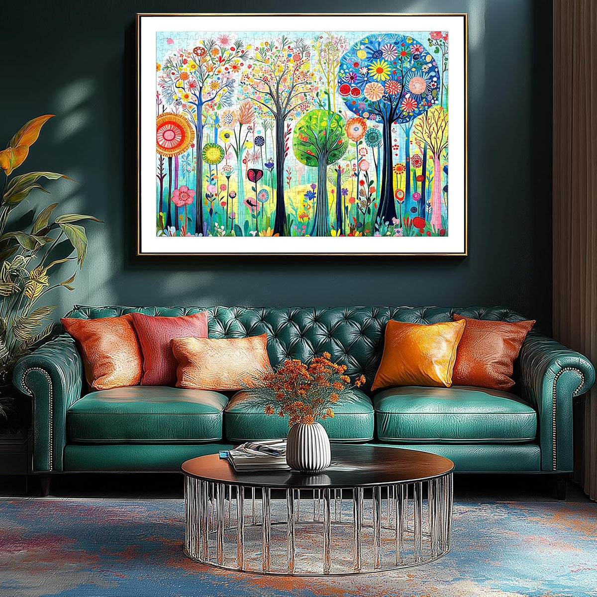 Vintage Paint Hummingbird Flower 500 Piece Puzzles for Adults - Colorful-500 Piece-spring Forest / 23" X 15" - image 4