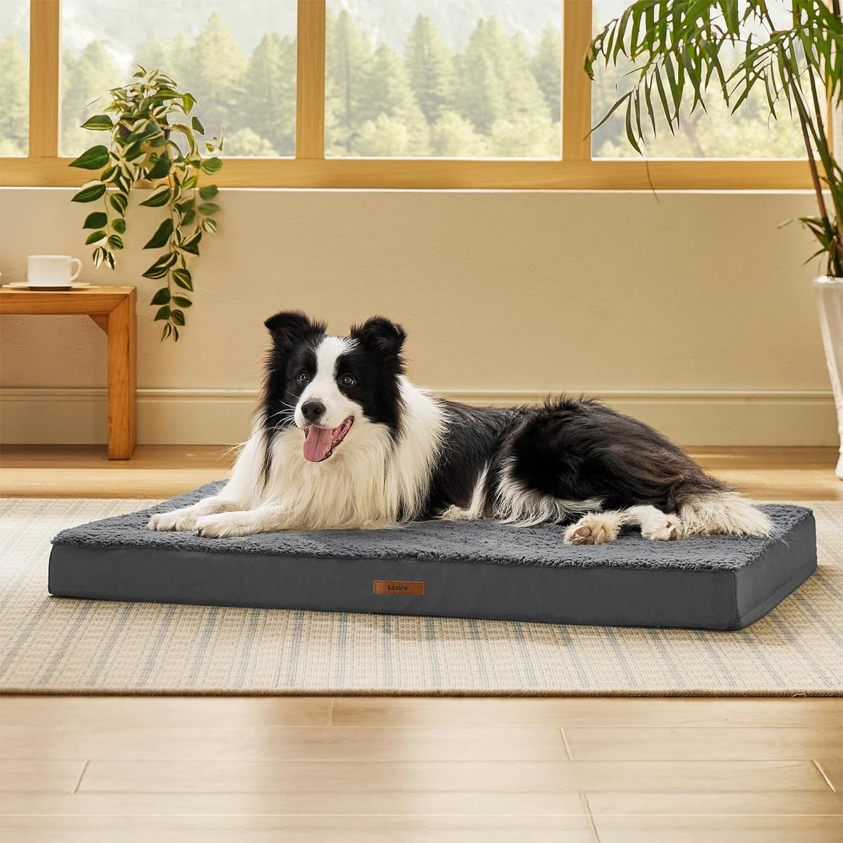 LE SURE Waterproof Dog Bed Cover Replacement - Large / Dark Grey-Sherpa / Sherpa - image 2