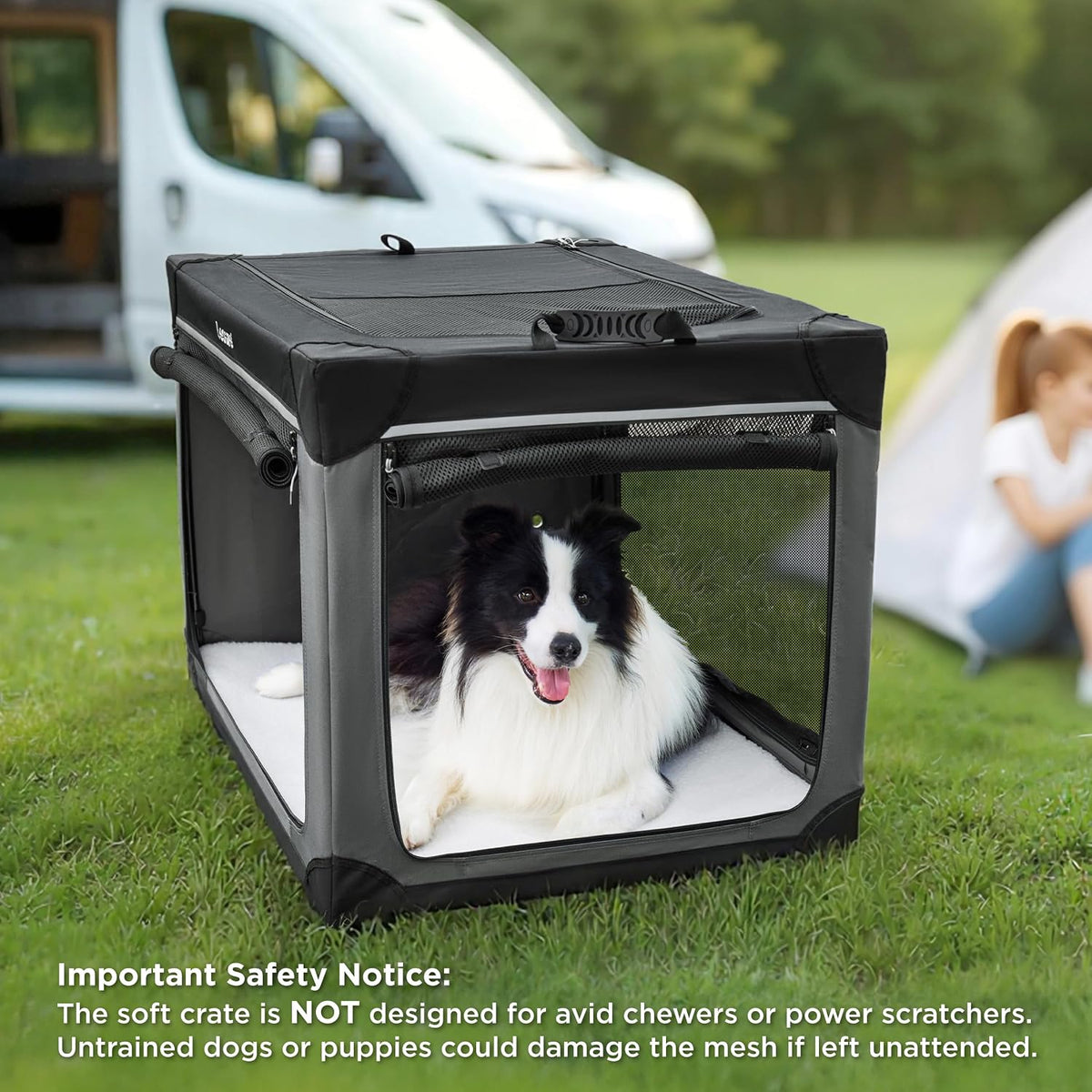 Lesure Shown on Today Show Soft Collapsible XL Dog Crate - Grey / 30.0"L x 21.0"W x 21.0"H - image 4