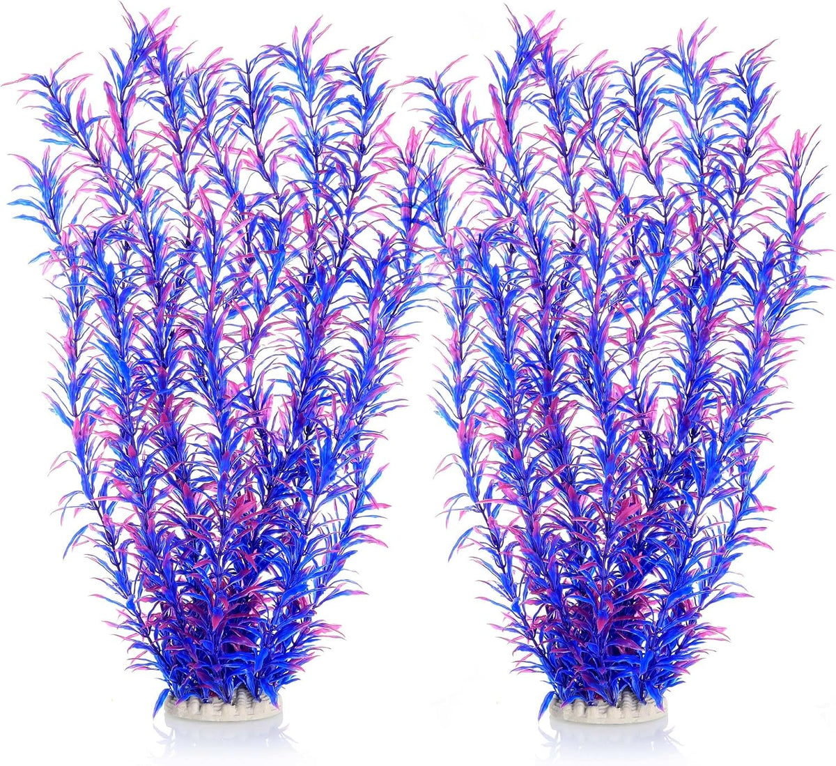 Aquarium Decor Plastic Plants Extra Large 21 Inches Artificial Plants – Essentials for Fish - Purple 2pcs - image 3