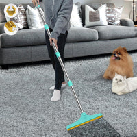 Carpet Rake for Pet Hair Removal, Reusable Carpet Scraper Broom – Essentials for Dogs - Blue
