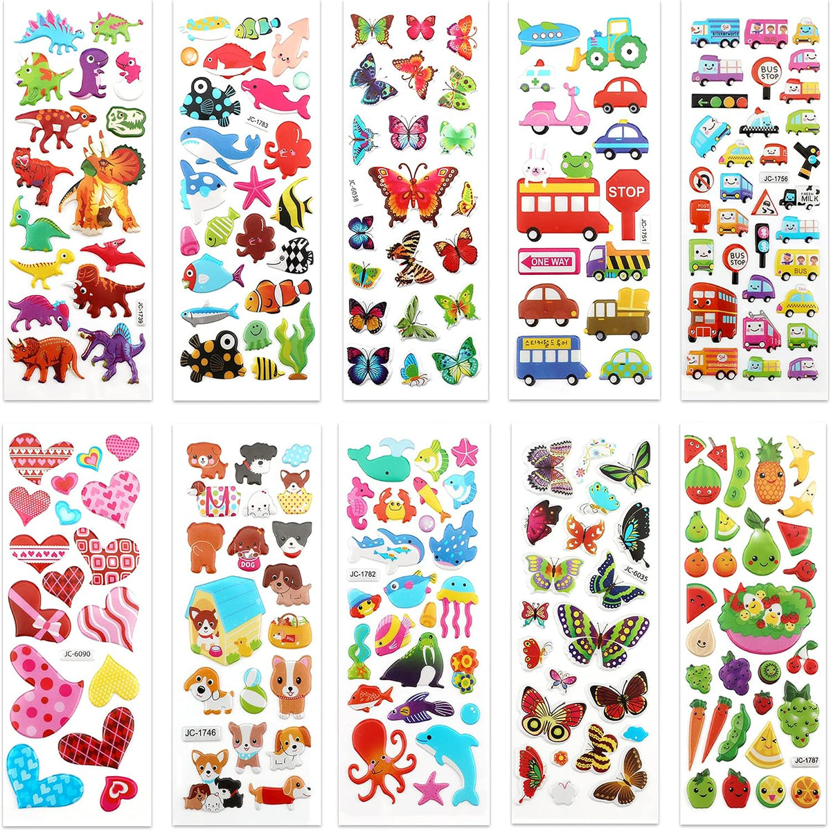 Puffy 3D Sticker for Kid & Toddler 500+ Variety Pack Cute Scrapbook - Basic Style 2 - image 2