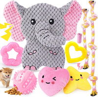 XIUGOAL Pink Puppy Toys - 9 Pack Puppy Chew Toys for Teething, Enrichment Dog Toys for Small Dogs