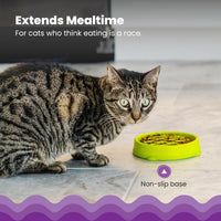 Catstages Kitty Slow Feeder Bowl for Cats & Kittens, 3/4 Cup - Slow Feeder - Green - image 4