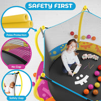 Happin 55’’ Trampoline for kids Safety Enclosure - Multicolor / Classic - image 2