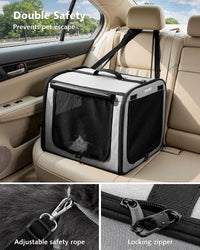 Dog Car Carrier Light Weight 24×17.7×20.5in - Gray / 19.7"L x 14.8"W x 16.9"H - image 4