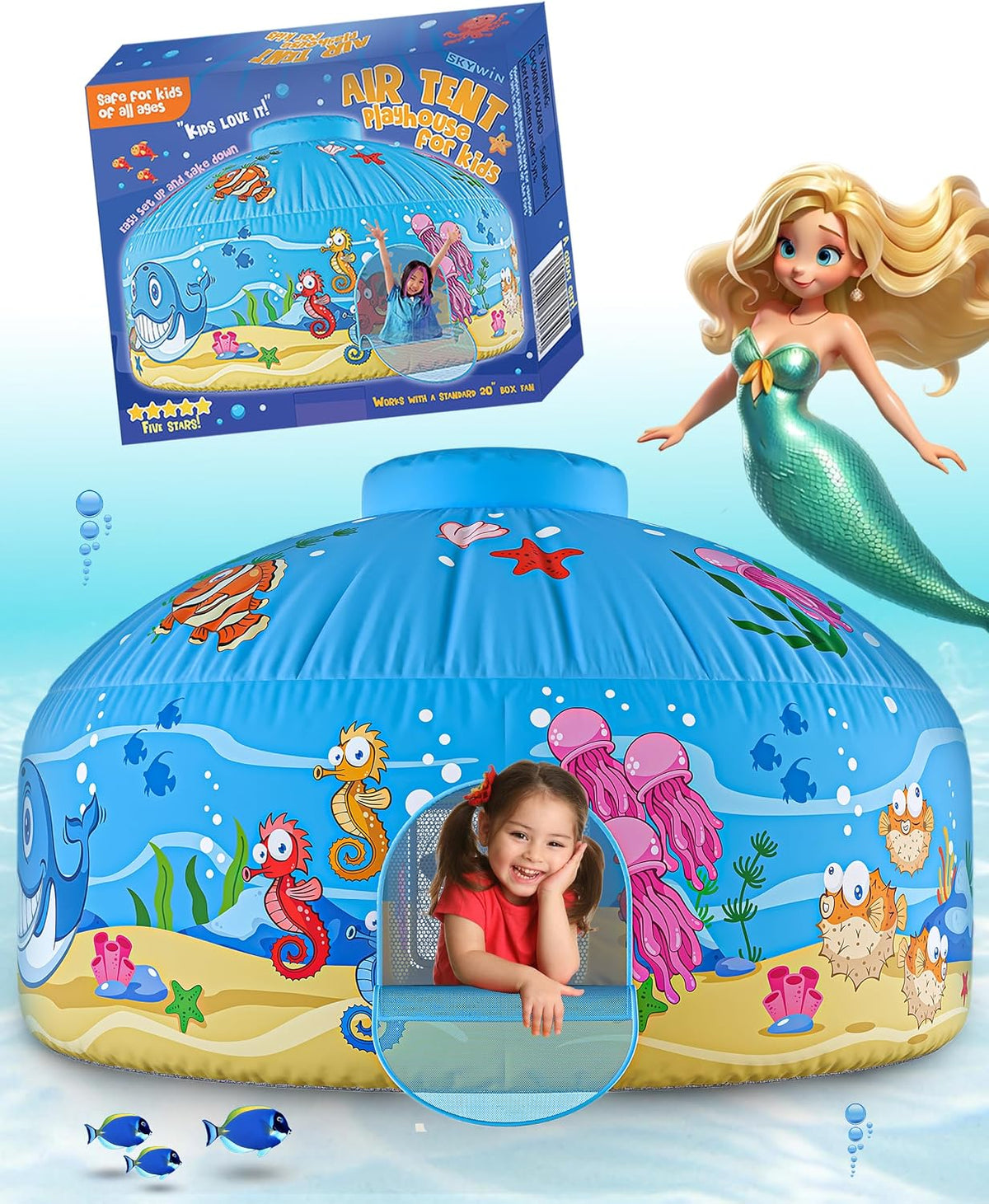 Air Tent for kids Door 77 x 50 in - Ocean Fun