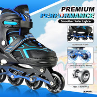 2PM SPORTS Adjustable Inline Skates for Kids, Youth and Adults – Fun for Kids & Family - C Blue / Small - Little Kid (9C-12C US) - image 4