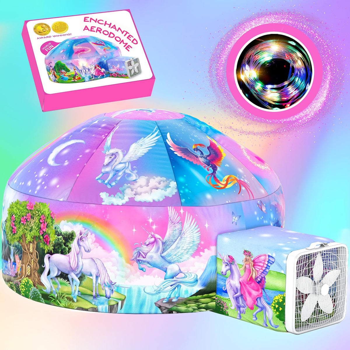 W&O Space Explorer Inflatable Fort with Lights & Sound - Enchanted Aerodome