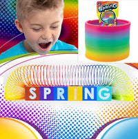 JA-RU Big Rainbow Magic Spring Toy Coil 1702-2A – Fun for Kids & Family - 3 Pack / Rainbow Spring Ring - image 2