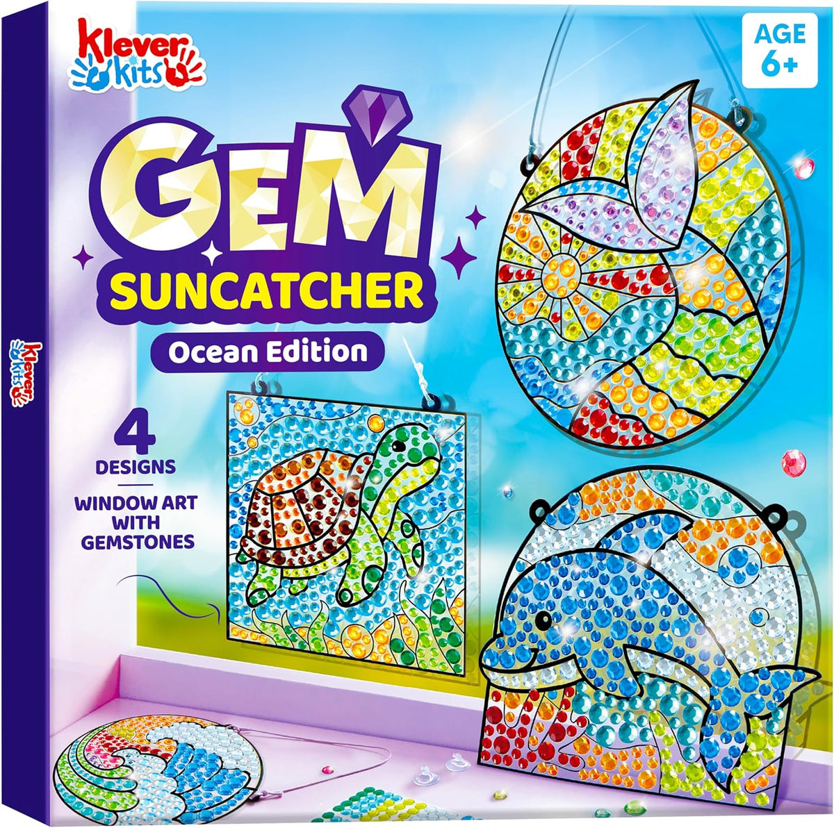 Klever Kits 4PCS Window Art Suncatcher Kits - Ocean