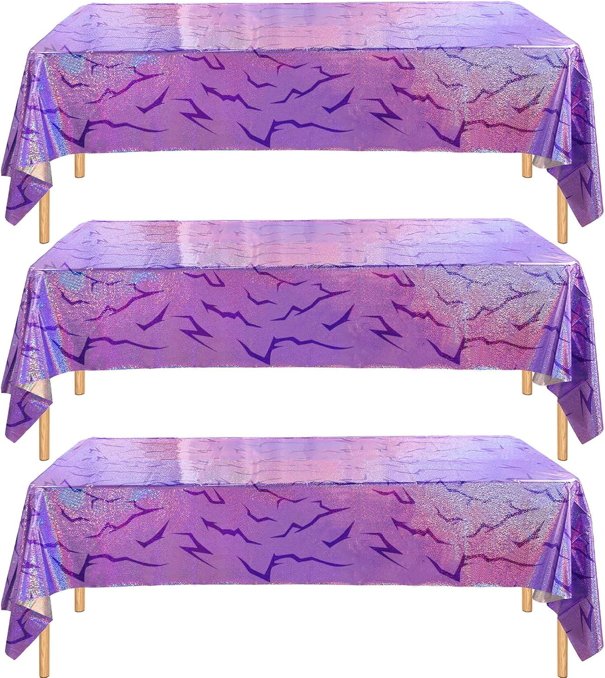 3PCS Demon Hunters Birthday Tablecloth Decorations - Purple Hunter Tablecloth