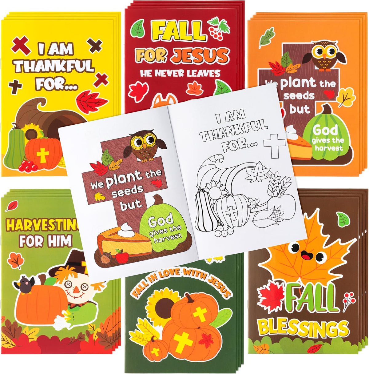 24Pcs Bible Coloring Books Religious Theme DIY Color-in Pages – Fun for Kids & Family - O-fall Religious Style ①