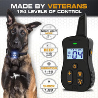 INVIROX Dog Shock Collar [Ultra K9] 124 Training Levels, 4 Powerful Modes with Night-Light and ¾ Mile Range 100% Safe Dog Training Collar for Large Dogs IP67 Waterproof (Black)