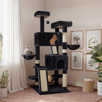SHA CERLIN 65in Larger Cat Tree Tower Condo for Indoor - Dark Grey
