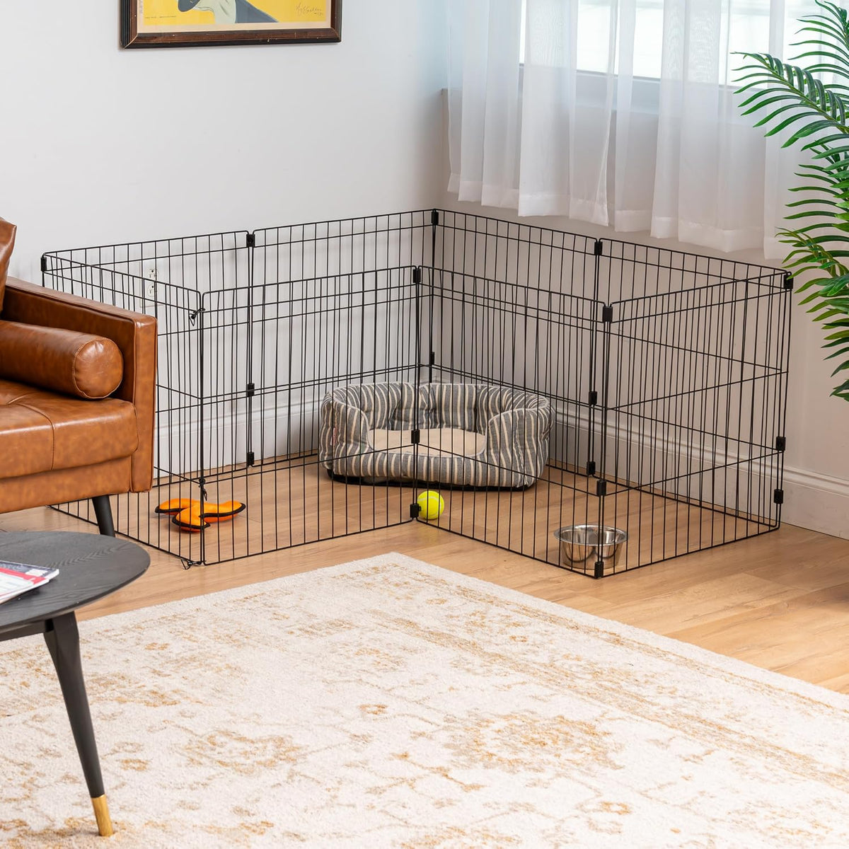IRIS USA 8-Panel Exercise Pen, Heavy Duty - 24"H / Black - image 3