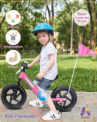 KRIDDO Pro toddler balance bike with hand brake, kickstand and thick tires - view 5