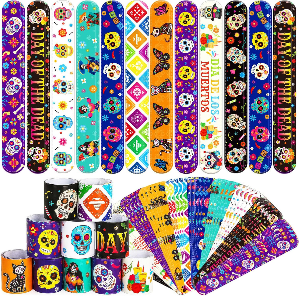 Junebrushs 56 fall Thanksgiving slap bracelets with turkey, pumpkin and leaf designs - view 6