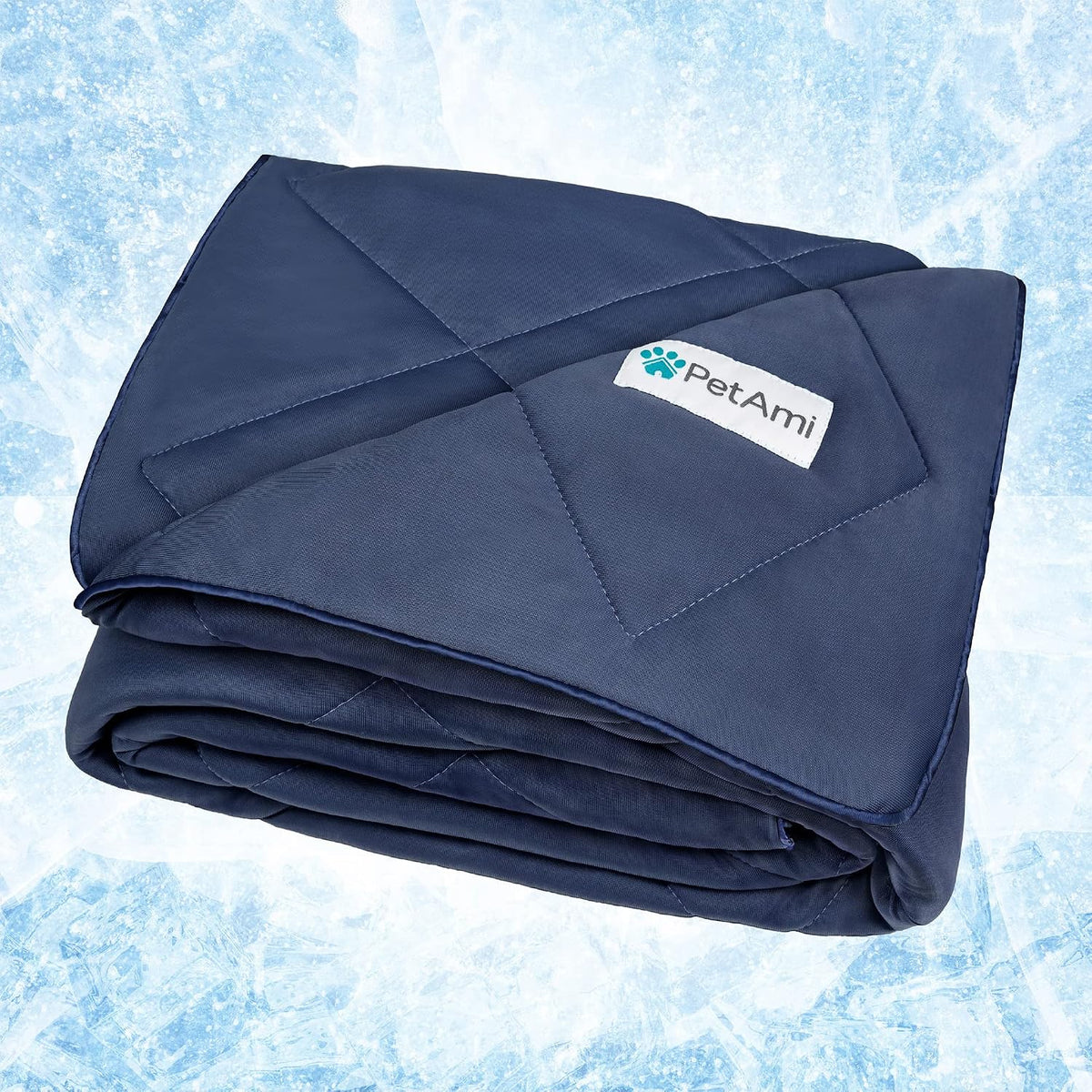 PetAmi Cooling Dog Blanket Lightweight for Small Pet Cat, 24x32 - Navy Blue / Large (40x60)