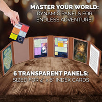 CASEMATIX miniature 6-panel faux leather DM screen with d20 pattern - view 5