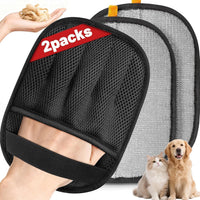 SmartTrends black pet hair removal glove, 2 pack with five-finger grip, reusable