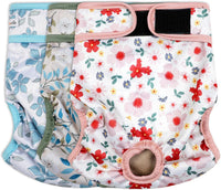 Washable Female Dog Diapers - X-Large(17.5"-27"Waist) / Flower-2