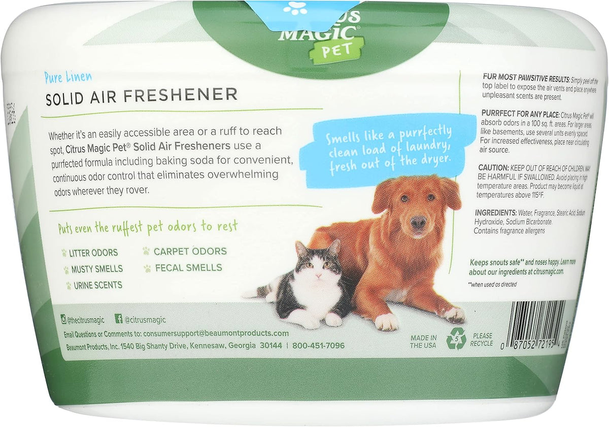 Citrus Magic Pet Solid Air Fresheners - Pure Linen / 20 Ounce (Pack of 2) / 20 Ounce (Pack of 2) - image 2