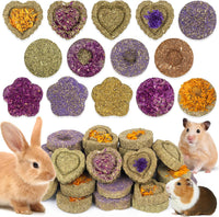 52Pcs Rabbit Chew Sticks, Guinea Pig Toys - 30Pack-grass cake
